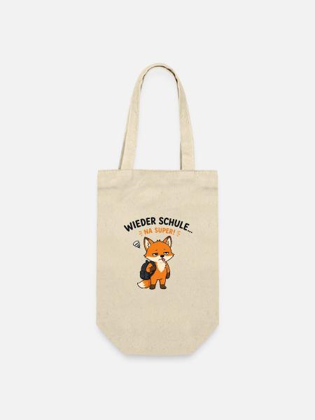 Fuchs Zur Schule Na Super - Geschenkbeutel für Flaschen - Natur
