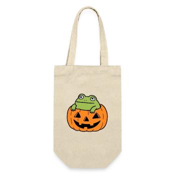 Cute Frog Halloween Pumpkin - Gift Bag for Bottles - nature - Front