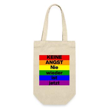 KEINE ANGST NIE WIEDER IST JETZT,  NO NZS, NO AFD - Geschenkbeutel für Flaschen - Natur - Vorne