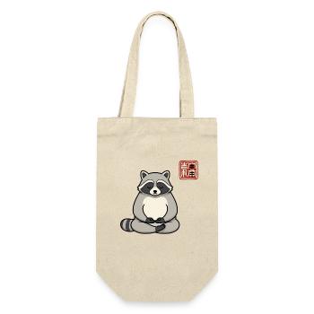 Funny Meditating Raccoon Zen Humour Gift - Gift Bag for Bottles - nature - Front