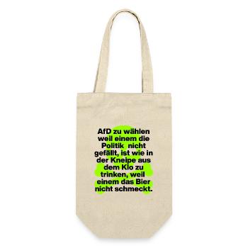 AFD WÄHLEN IST EKELIG, SKULL GRÜN, NO NZS NO AFD - Geschenkbeutel für Flaschen - Natur - Vorne