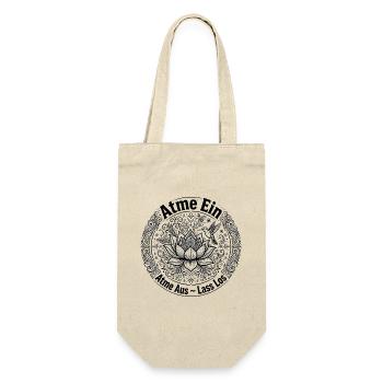 Atme Ein Atme Aus Lass Los - Lotus Kolibri Mandala - Geschenkbeutel für Flaschen - Natur - Vorne