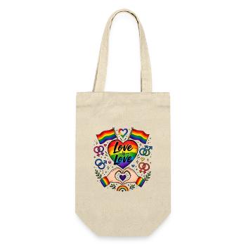 Love Is Love Rainbow Heart - Gift Bag for Bottles - nature - Front