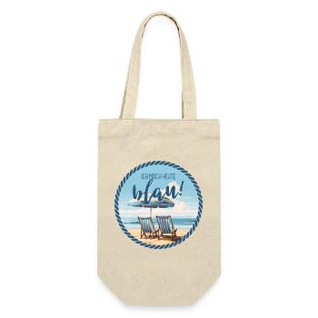 Ich mache heute blau – Strand Humor - Geschenkbeutel für Flaschen - Natur - Vorne