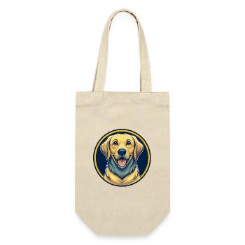 Labrador Retriever Hund Kawaii Cartoon Clipart Logo - Geschenkbeutel für Flaschen - Natur - Vorne