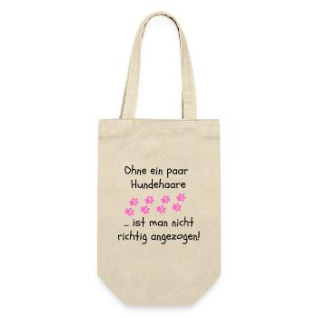 OHNE HUNDEHAARE, HUND, DOGLOVER, TIERLIEBE, HUNDE - Geschenkbeutel für Flaschen - Natur - Vorne