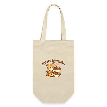 Peluche chat KaffePaws avec gobelet - Sac à bouteille - nature - Devant