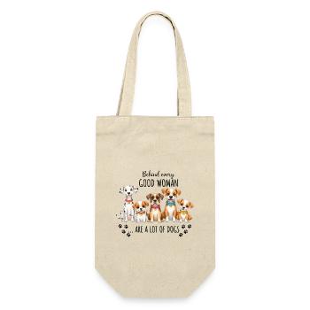 Behind Every Good Woman Are Lots of Dogs - Gift Bag for Bottles - nature - Front