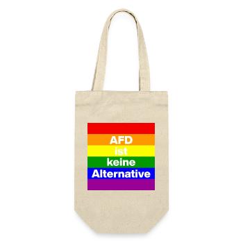 AFD IST KEINE ALTERNATIVE, NO NZS, NO AFD, WEISS - Geschenkbeutel für Flaschen - Natur - Vorne
