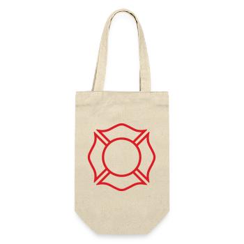 Firefighter Maltese Cross Line Badge Safety Symbol - Gift Bag for Bottles - nature - Front