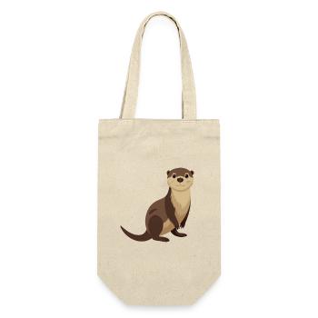 Otter - Geschenkbeutel für Flaschen - Natur - Vorne