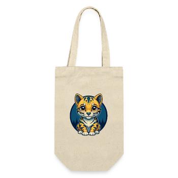 Ocelot Kawaii Mascot Cartoon Clipart Logo Badge - Gift Bag for Bottles - nature - Front
