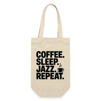 Kaffee. Schlaf. Jazz. Wiederholen. - Geschenkbeutel für Flaschen - Natur - Vorne