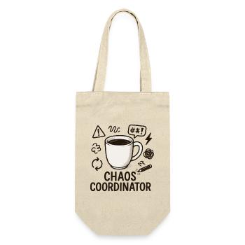 Chaos Coordinator Coffee: Gift for Best Mom - Gift Bag for Bottles - nature - Front