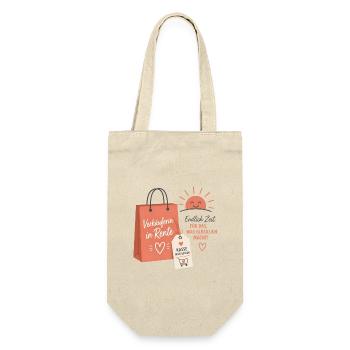 Verkäuferin in Rente – Aufgehende Sonne & Tasche - Geschenkbeutel für Flaschen - Natur - Vorne
