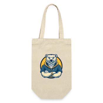 Polar Bear Kawaii Mascot Cartoon Clipart Logo - Gift Bag for Bottles - nature - Front