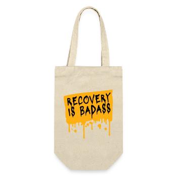 Recovery Is Badass Motivational Recovery Quote Logo - Gift Bag for Bottles - nature - Front