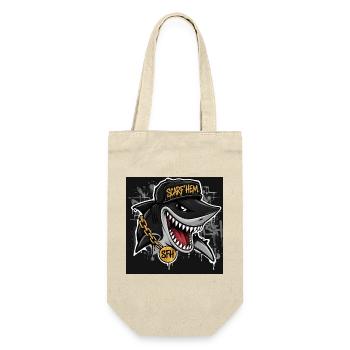 Shark SCARF'HEM Graffiti Streetwear - Geschenkbeutel für Flaschen - Natur - Vorne