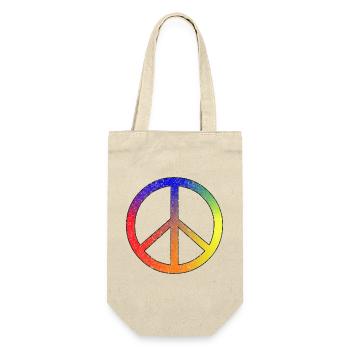 Frieden in Regenbogenfarben - Geschenkbeutel für Flaschen - Natur - Vorne