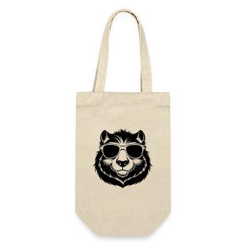 Kapybara mit Sonnenbrille - Geschenkbeutel für Flaschen - Natur - Vorne