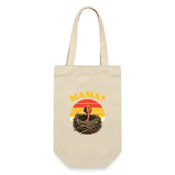Mama Hungry Baby Bird - Geschenkbeutel für Flaschen - Natur - Vorne
