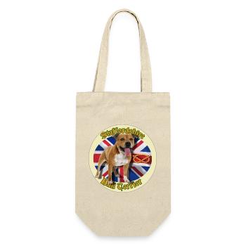 Red Staffie on English Flag Background - 014 - Gift Bag for Bottles - nature - Front