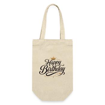 Happy Birthday - Geschenkbeutel für Flaschen - Natur - Vorne