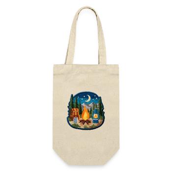 Nachtlager Waldfeuer Patch - Geschenkbeutel für Flaschen - Natur - Vorne