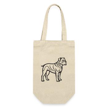 Bullenmastiff - Geschenkbeutel für Flaschen - Natur - Vorne