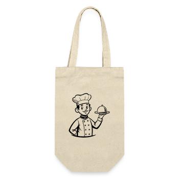 Chefkoch - Geschenkbeutel für Flaschen - Natur - Vorne