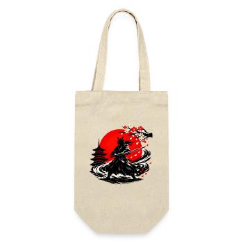 Samurai in the Storm of the Cherry Blossoms - Gift Bag for Bottles - nature - Front