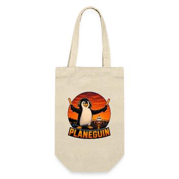 Platanguin, Pinguin und Flugzeuge - Geschenkbeutel für Flaschen - Natur - Vorne