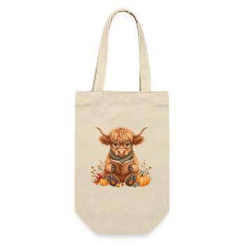 Highland Cow Reading Fall Cozy - Gift Bag for Bottles - nature - Front