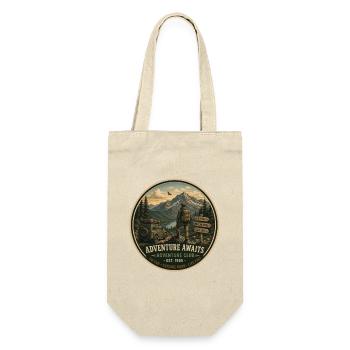 Abenteuer erwartet Vintage-Abenteuer-Grafik - Geschenkbeutel für Flaschen - Natur - Vorne