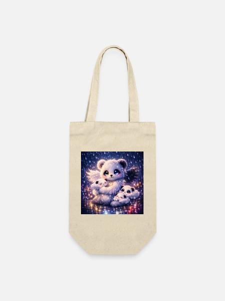 Himmlischer Nephalim‑Panda mit Wolkenbabys - Geschenkbeutel für Flaschen - Natur