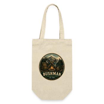 Buschmann Vintage-Abenteuergrafik - Geschenkbeutel für Flaschen - Natur - Vorne