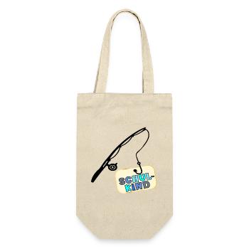 Schulstart Schulkind Angeln - Geschenkbeutel für Flaschen - Natur - Vorne
