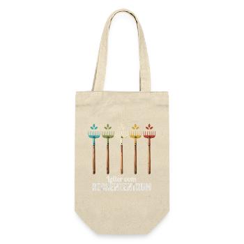 Leiter vom Rechenzentrum Gärtner Gärtnerin Garten - Geschenkbeutel für Flaschen - Natur - Vorne