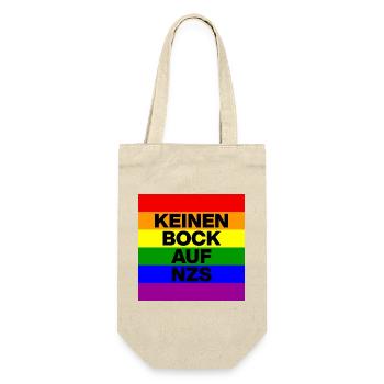 KEINEN BOCK AUF NZS, NO NZS, NO AFD, PRIDE, LGBTQ - Geschenkbeutel für Flaschen - Natur - Vorne