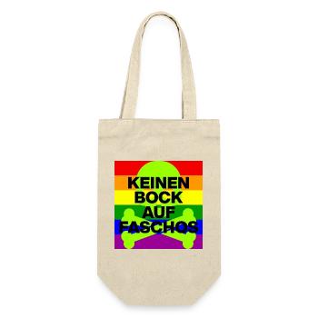 KEINEN BOCK AUF FASCHOS, NO NZS, NO AFD, GRÜN - Geschenkbeutel für Flaschen - Natur - Vorne