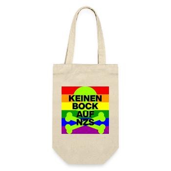 KEINEN BOCK AUF NZS, NO NZS, NO AFD, SKULL GRÜN - Geschenkbeutel für Flaschen - Natur - Vorne