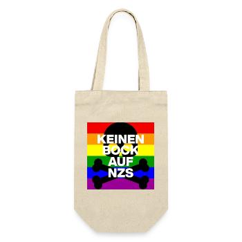 KEINEN BOCK AUF FASCHOS, NO NZS, NO AFD SCHWARZ - Geschenkbeutel für Flaschen - Natur - Vorne