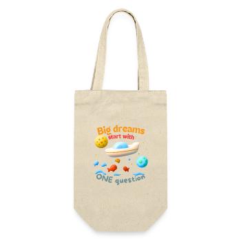 Big dreams start with ONE question - Geschenkbeutel für Flaschen - Natur - Vorne