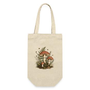 Cottagecore Mushroom Botanical Vintage - Geschenkbeutel für Flaschen - Natur - Vorne