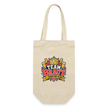 Team Braut Chaos mit Plan JGA - Geschenkbeutel für Flaschen - Natur - Vorne