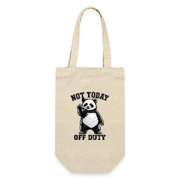 Not Today Off Duty Panda - Geschenkbeutel für Flaschen - Natur - Vorne