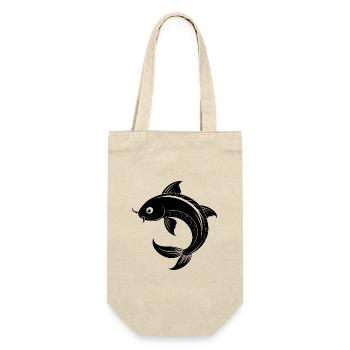 Koi-Fisch - Geschenkbeutel für Flaschen - Natur - Vorne