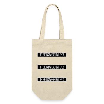 Life Begins Where Fear Ends Motivational Quote Logo - Gift Bag for Bottles - nature - Front