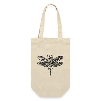 Black Vintage Dragonfly – Insect Illustration - Gift Bag for Bottles - nature - Front