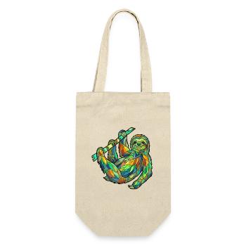 Geometric Sloth - Gift Bag for Bottles - nature - Front